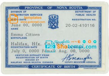 replacing birth certificate nova scotia.